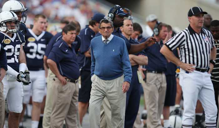 Former Penn State coach Joe Paterno coached his last bowl game in the 2011 Outback Bowl. Florida defeated Penn State 37-24. (Rob Christy/USA Today Sports)